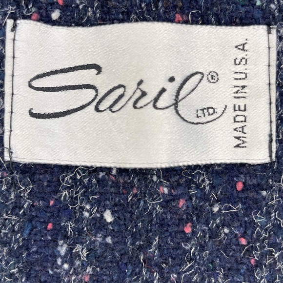 Vintage 80s Saril Ltd. Tweed Ribbed Knit Cuffs Jacket - Picture 5 of 16